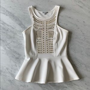 cream peplum top